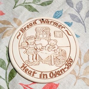 Bread Warmer Stone Lyn Ulick 1988 Wall Hanging USA Vtg Teddy bear Trivet 6"